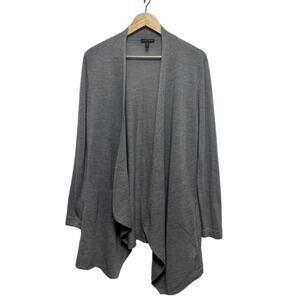 Eileen Fisher 100% Merino Wool Cardigan Sweater Drapy Medium Gray Lagenlook
